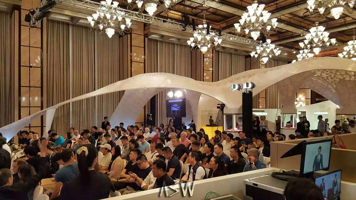 Auction in the open space of the pavilion