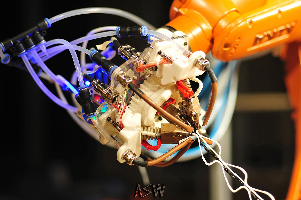 Robotic end-effector of 3D printing