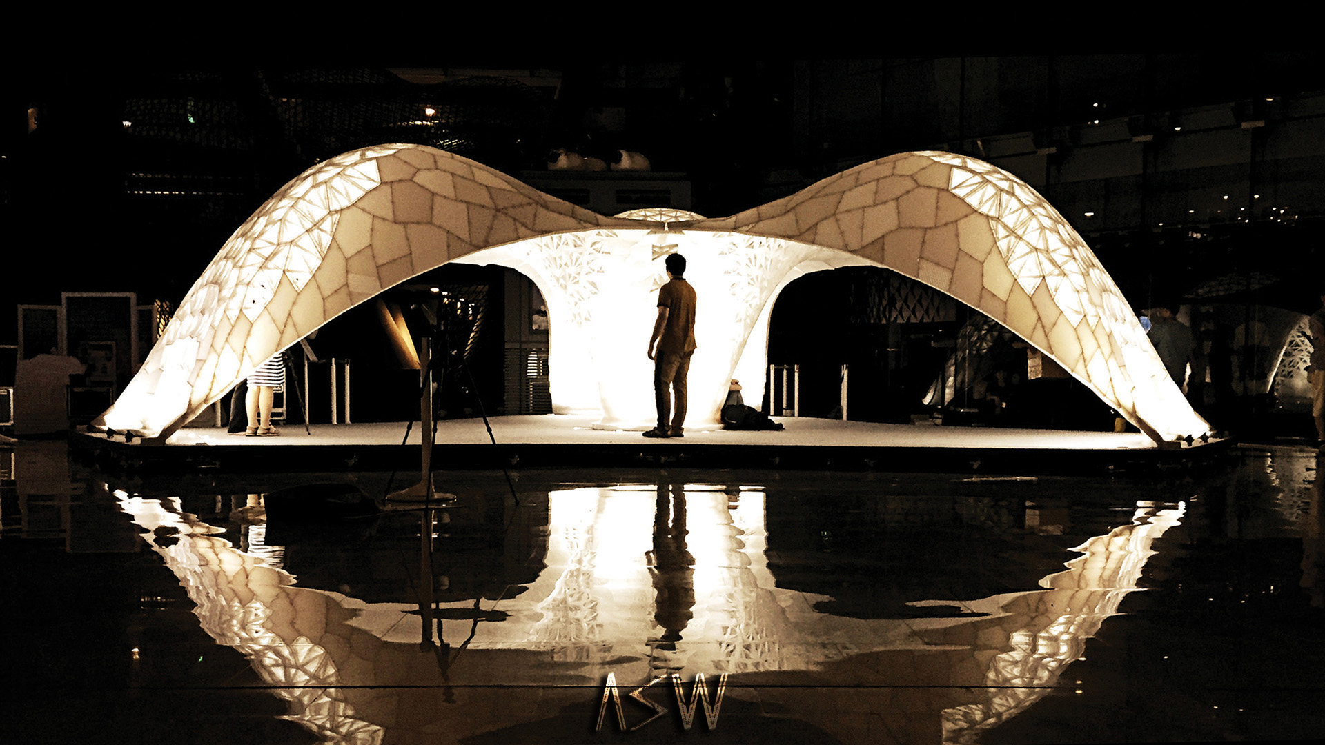 Night view of Vulcan Pavilion