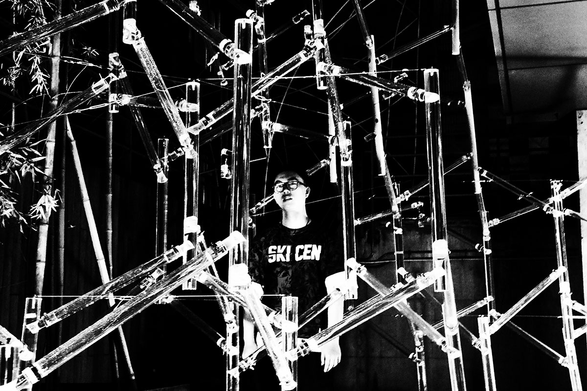 Night view of the final installation
