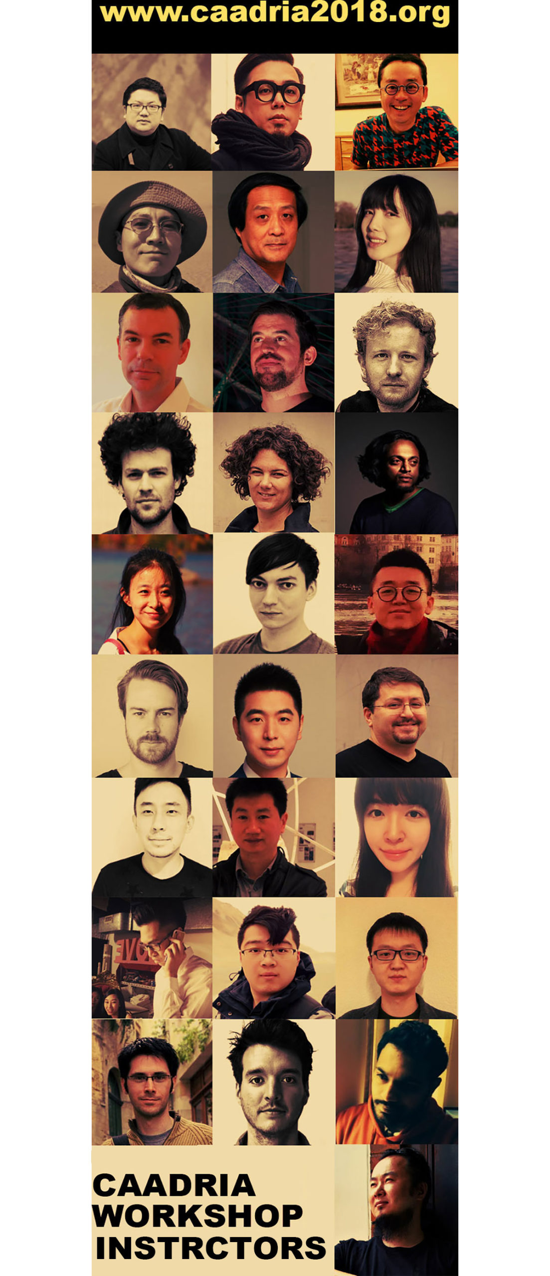 Workshop instructors and tutors of CAADRIA 2018