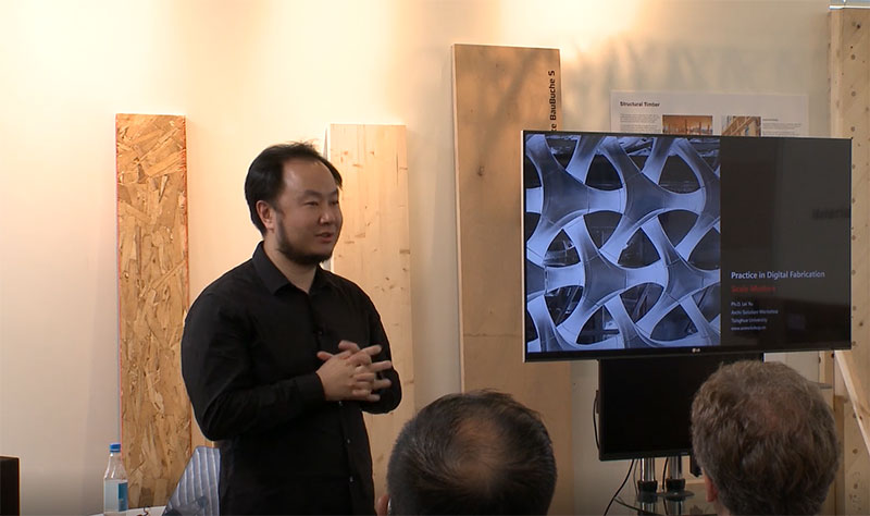 Dr. Yu Lei giving lecture in office library