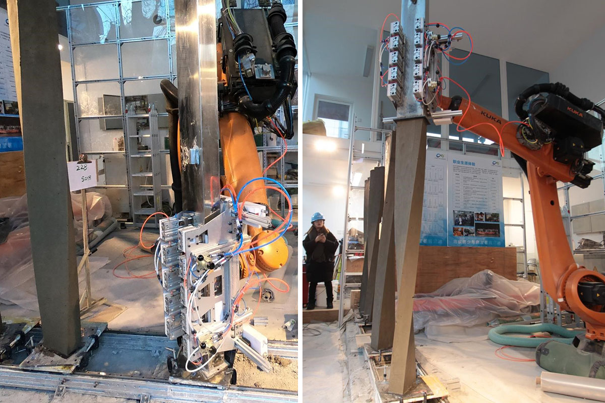 Robot casting in progress