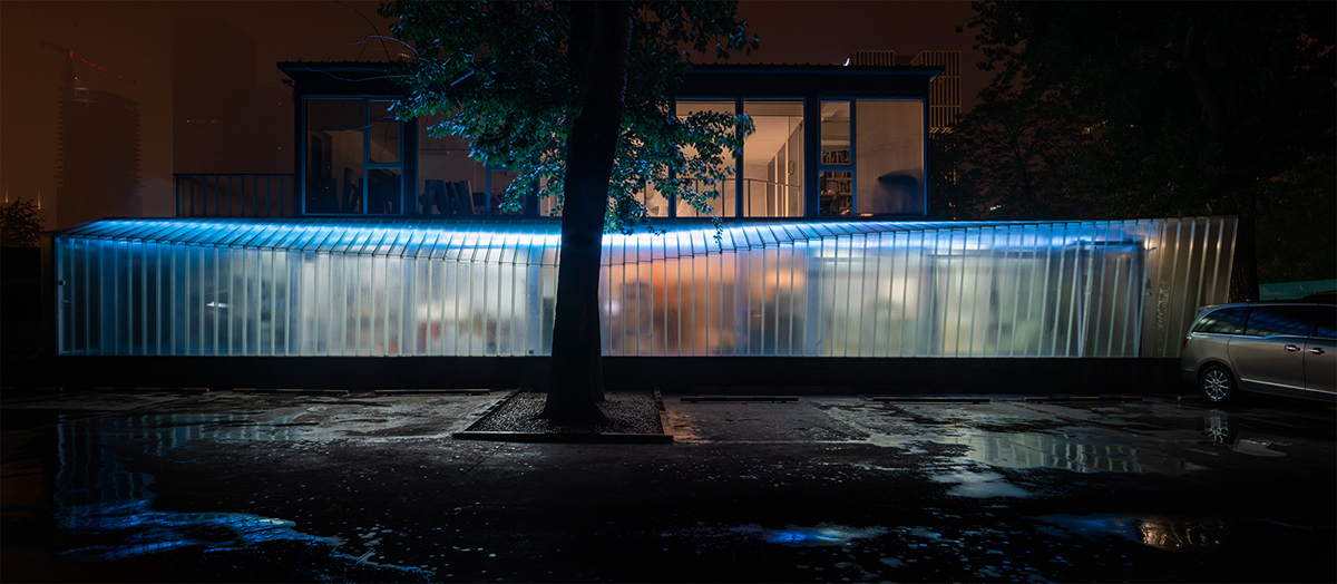 Facade view at night